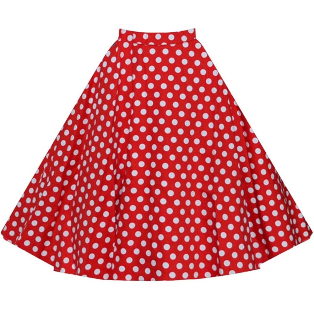 Retro Circle Skirt Red White Polka Dot Disney-Bound Minnie Mouse Med NWOT